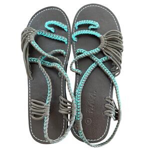 Bronoir Fayara Lightweight & Arch-Supportive Teal Gray Walking Sandals Size 9